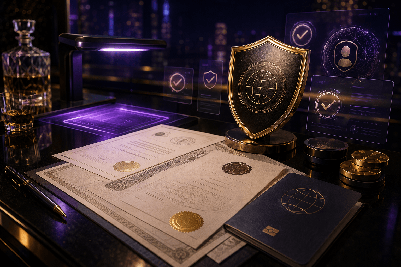 International casino licensing and verification with secure compliance documents